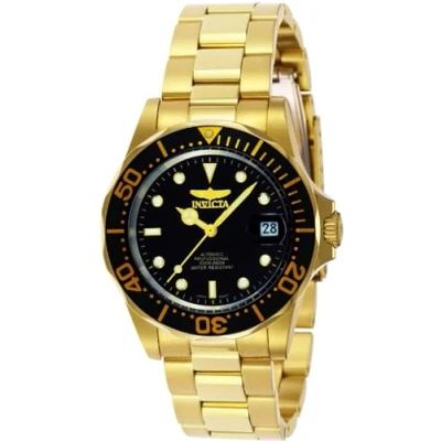 Imagen de Invicta Pro Diver Reloj automático para hombre de acero inoxidable, Oro / Negro, 40 mm