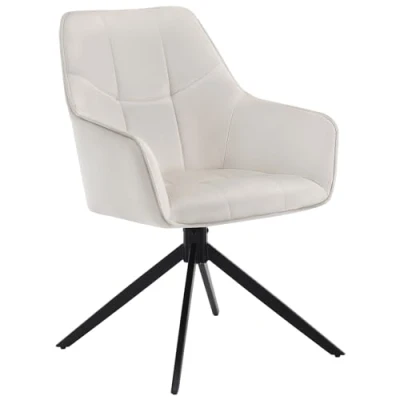 Imagen de WOLTU Silla de Comedor Giratoria, Sillon Terciopelo, Cocina, Tocador con Asiento Suave Respaldo Acolchado, Sillas para Salón, Escritorio, Sala, Crema, EZS09cm 1