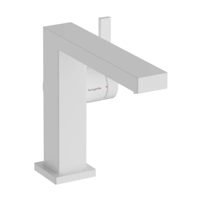 Imagen de hansgrohe Tecturis E Fine grifo lavabo sin desagüe, ahorro de energía (CoolStart), monomando 133 mm, mezclador agua (EcoSmart+), blanco mate, 73021700