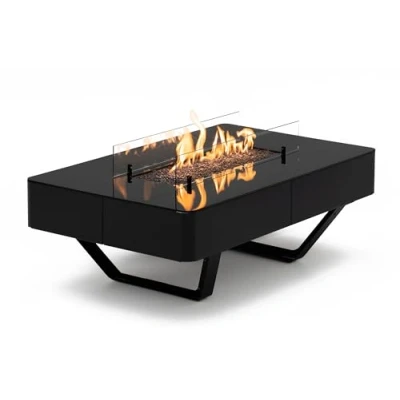 Imagen de PLANIKA Rio Table Mesa de café con brasero LPG Negro portátil para jardín y terraza