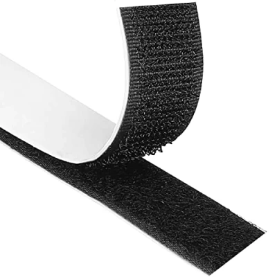 Imagen de Blooven 8 Metros 20 mm Auto Adhesivo Cinta Rollo Hook y Loop Tape Gancho de Lazo (20 x m, Negro)