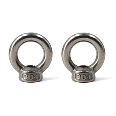 Imagen de M12 tuerca de levantamiento ojos en forma anillo 304 acero inoxidable con rosca para 2 Pack