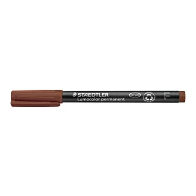 Imagen de STAEDTLER Lumocolor 318 7, Rotuladores de Punta Fina Color Marrón, Caja con 10 Unidades
