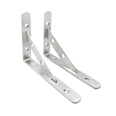 Imagen de KiKiHong 2 Pcs Soporte para Estante, 90 Grado de Angulo Acero Inoxidable 105 X 150 mm Corner Brace con Tornillos Estante Carga Pared Colgantes