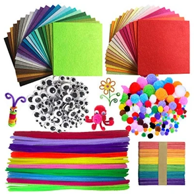 Imagen de DOITEM Pipe Cleaners Crafts Set, Cheners Tallo de Pompones y con Ojos saltones para Manualidades DIY Art Supplies, 590 Piezas