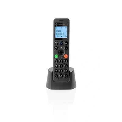 Imagen de Motorola Voice DOT201 Teléfono Inalámbrico Digital, Altavoz Manos Libres, Bloqueo de Llamadas, 100 Contactos con Nombre y Directorio Telefónico, Color Negro