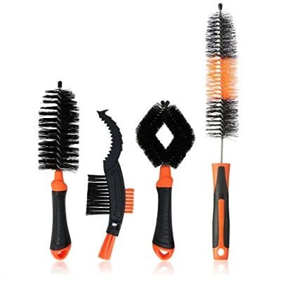 Imagen de com four® Juego de cepillos Limpieza 4 Partes para Bicicletas y Cepillo Llantas Universal, Cuadros (4 Piezas. Establecer)