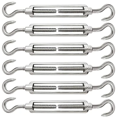 Imagen de 6 Piezas Tensor Cable M5 Alambre Acero Inoxidable 304 Ajustable Gancho y para Cuerda