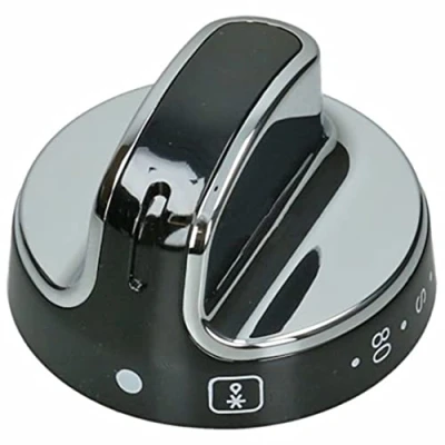 Imagen de SPARES2GO Perilla para Controlar la Temperatura compatible con New World Cocinas Hornos (Negro/Plata)