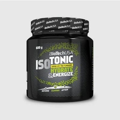 Imagen de BioTechUSA IsoTonic Bebida en polvo Mezcla rica carbohidratos y electrolitos con vitaminas Ideal para entrenamientos de resistencia Sin gluten refrescante 600g Té helado limón