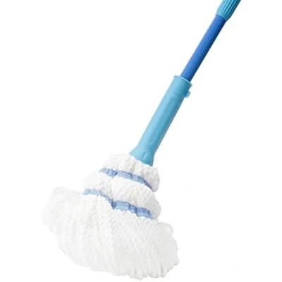 Imagen de SPONTEX Twist Mop Balai à franges microfibre non rayant Système d&#039;essorage intégré Manche télescopique ultra compact 1