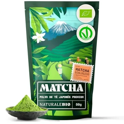 Imagen de Té Verde Matcha Orgánico Japonés en Polvo Grado Premium 50g. Biológico Japonés. Bio Premium. Ecológico Cultivado Japón, Uji, Kyoto. Ideal para Beber, Cocina y Latte.