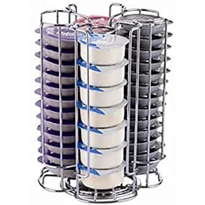 Imagen de Exzact Soportes para cápsulas Compatible Tassimo (52 Piezas) Expositores de café Soporte Giratorio 360 Torre