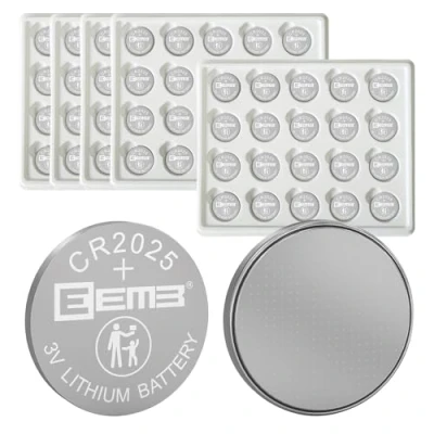 Imagen de EEMB 100 Paquete CR2025 Batería 3V de Litio Monedas Botón para Fob Clave, Calculadora, Contador Monedas, Reloj, Monitor Frecuencia Cardíaca