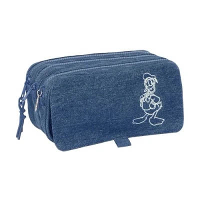 Imagen de Safta DONALD Denim Portatodo Triple Big, Estuche Infantil, Niño, Ideal para Niños en Edad Escolar, Cómodo y Versátil, Calidad Resistencia, 21.5x8x10 cm, Color