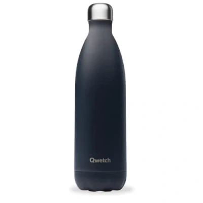 Imagen de Qwetch Botella Isotérmica Originals Matt Gris Carbono 1L Nómada de Acero Inoxidable 24h Frío y 12h Caliente Impermeable, Libre BPA Reutilizable