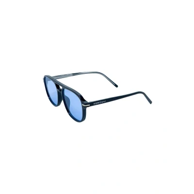 Imagen de Gafas de sol unisex negras con lentes azules