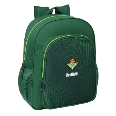 Imagen de Safta REAL BETIS BALOMPIÉ Mochila Junior, Adaptable a Carro, Ideal para Niños de Diferentes Edades, Cómoda y Versátil, Calidad Resistencia, 32x12x38 cm, Color Verde