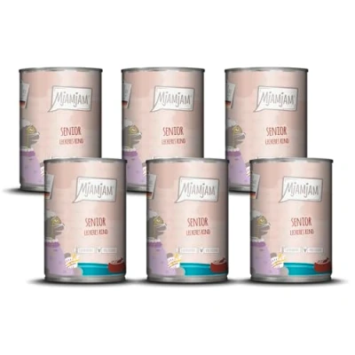 Imagen de MjAMjAM Comida húmeda Premium para Gatos Senior Deliciosa Ternera, Pack de 6 (6x400g), sin Cereales
