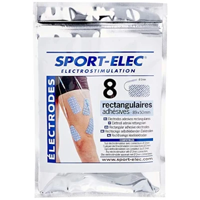 Imagen de Sport Elec Electrodos rectangulares (8 Unidades, 89 x 50 mm), Color Azul y Blanco