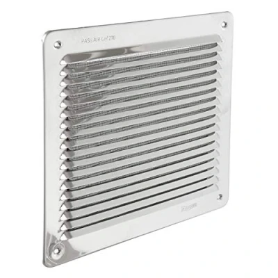 Imagen de La Ventilazione LAR2323IN Rejilla de ventilación cuadrada para sobreponer con red antiinsectos, inoxidable 430, tamaño 228 x mm