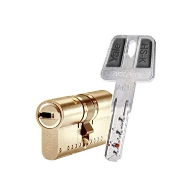Imagen de Yale, HSKMOD3030L4, Cilindro de Alta Seguridad, HSK Mod, Doble Embrague, Leva Larga, Llave Llave, Latonado, 30 x mm