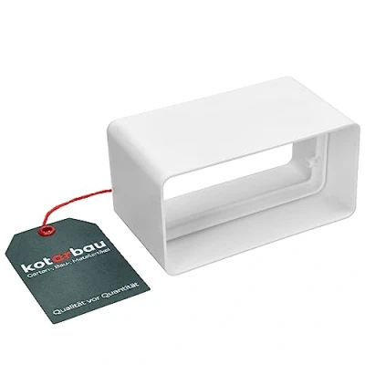 Imagen de KOTARBAU® conector para sistemas de ventilación, 120 mm x 60 mm, canal plano, tubo rectangular, color blanco, conducto salida efectivo, pieza plástico ventilación