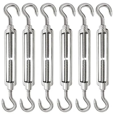 Imagen de 6 Piezas Tensor Cable M6 Alambre Acero Inoxidable 304 Ajustable Gancho y para Cuerda