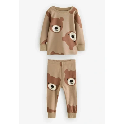 Imagen de Next Snuggle 3 PACK Regular FIT SET Pijama para niños, Talla: 9 12m, Brown cream