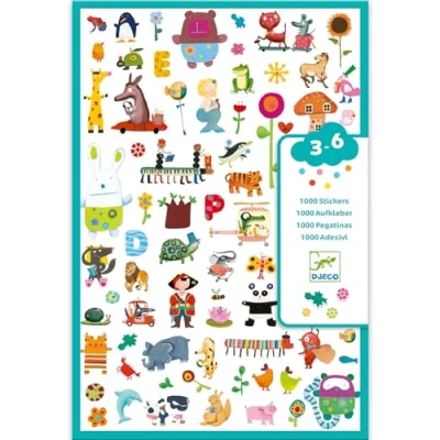 Imagen de DJECO GlobosPegatinasDJECO1000 Pegatinas para los pequeños, Multicolor (1000)
