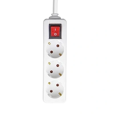 Imagen de Regleta 3 enchufes schuko 5m blanco con interruptor 7hsevenon