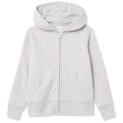 Imagen de Amazon Essentials Sudadera de Forro Polar con Capucha y Cremallera Niña, Gris Claro Mezcla, 8 años