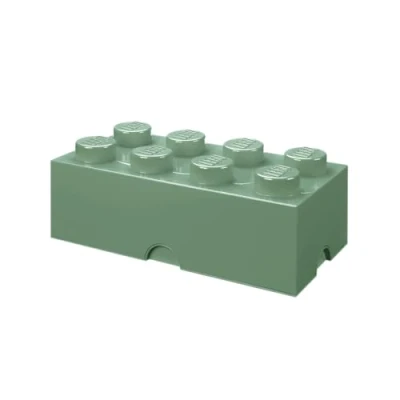 Imagen de Room Copenhagen 4004 Ladrillo de Almacenamiento 8 espigas Lego, Caja almacenaje apilable, 12 l, Verde Arena, Knobs