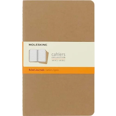 Imagen de Moleskine Cahier Journal Cuaderno de Notas, Set 3 Cuadernos con Páginas, Tapa Cartón y Cosido Algodón Visible, Color Marròn Kraft