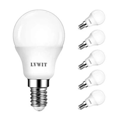 Imagen de LVWIT Bombillas LED E14 4.5W Equivalente a 40W, 470 Lúmenes, Color Blanco Cálido 2700K, El Ángulo del Haz 150. No Regulable Pack de 6 Unidades.