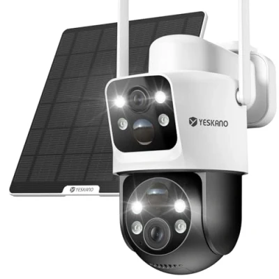 Imagen de Camara Vigilancia Wifi Exterior con Doble Lente, Cámara Solar Panel 6W, Ptz 360 App Remoto, Visión Nocturna Color, Voz Bidireccional , Estanqueidad IP66
