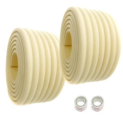 Imagen de HIMRY Universal Protector Espuma, 400cm x 80mm 8mm Multiusos anticolisión Protección Espuma Rollo para Bebés niños, No Tóxico Seguridad Protectores Superficie &amp; Bordes, 2x2m, Marfil KXD7002 ivory