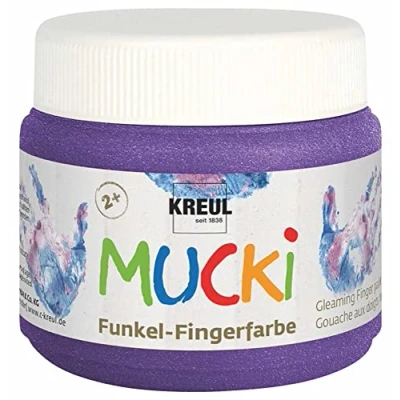 Imagen de KREUL Mucki 23121 Pintura Brillante para Dedos, Morado mágico, a Base de Agua, sin parabenos, Gluten, lactosa y Vegana, Color Purple, 150 ml (C. GmbH 9992)
