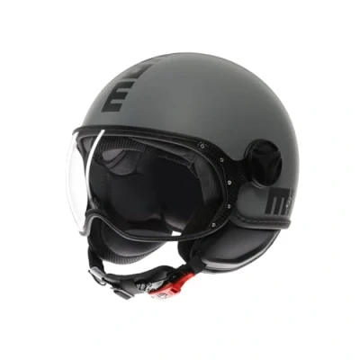 Imagen de MOMODESIGN FGTR Classic E2206 Casco Jet, Abierto para Moto y Scooter, Hombre Mujer, Gris Mate/Negro, S