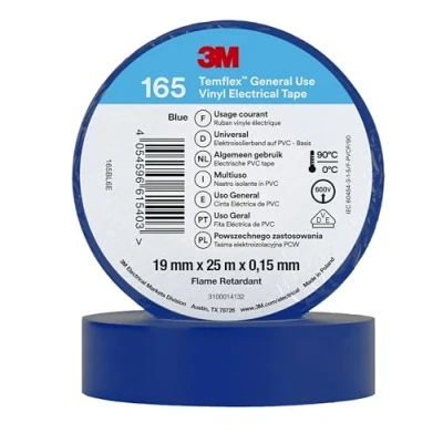 Imagen de 3M Temflex 165 165BL6E Cinta Aislante Azul (L x B) 25m 19mm
