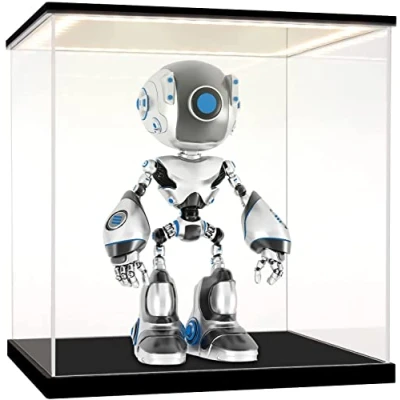 Imagen de Huijintao Vitrina Expositora para Colecciones, Caja Metacrilato Transparente con luz LED, Metacrilato, Urna Expositor Miniaturas, Figuritas (20x20x20 cm)