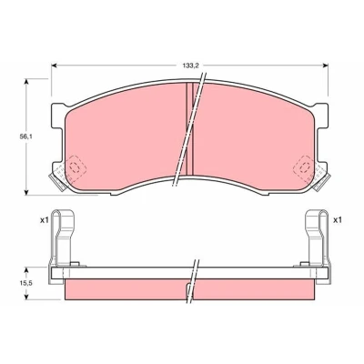 Imagen de TRW GDB1037 Juego de pastillas freno con avisador acústico desgaste MAZDA: 626 III Hatchback