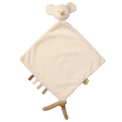 Imagen de Nattou Manta grande de peluche, poliéster, ratón, compañero desde el nacimiento, 35 x cm, blanco