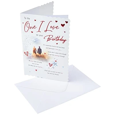 Imagen de Piccadilly Greetings Tarjeta de cumpleaños tradicional con texto en inglés &quot;One I Love&quot;, 22,86 x 15,24 cm