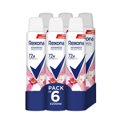 Imagen de Rexona Desodorante Aerosol Advance Protection Bright Bouquet 72 h para mujer 200 ml Pack de 6
