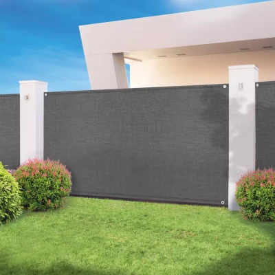 Imagen de IDMarket Malla de ocultación alta densidad, 1,5 x 10 m, 300 g/m², color gris, calidad profesional