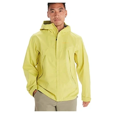 Imagen de Marmot PreCip Eco Pro Jacket, Chaqueta impermeable, abrigo para la lluvia resistente al viento, transpirable, cortaviento hardshell plegable, ideal senderismo, Hombre, Limelight, L