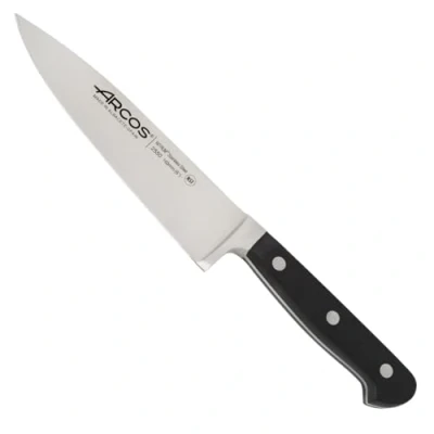 Imagen de Arcos Serie Clasica Cuchillo Cocinero Hoja de Acero Inoxidable Forjado NITRUM 160 mm Mango Polioximetileno (POM) Color Negro