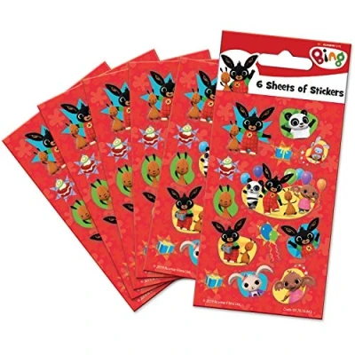 Imagen de Paper Projects 01.70.15.043 Bing Party Bag Stickers (6 hojas), rojo, 12,5 cm x 7,5