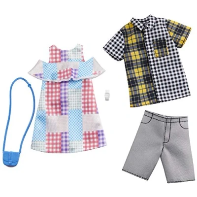 Imagen de Barbie Pack de Moda para muñecas Ken Estampado Cuadros (Mattel GHX72)